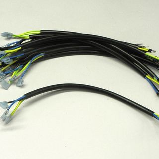 Wires with protecting tube and angle blade receptacle